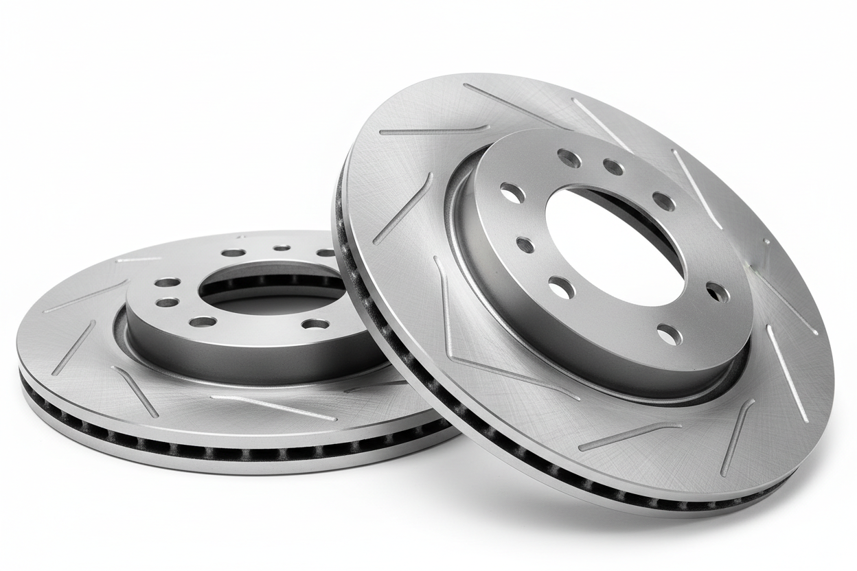 Replacement of front brake rotors as a set (labor only).